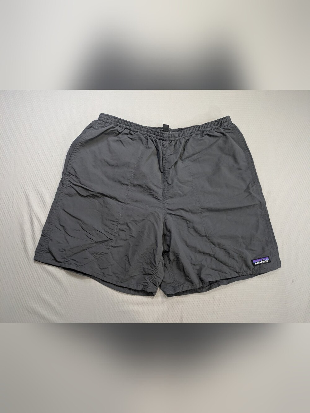 Patagonia Baggies Mens Large Gray 7” Inseam Elastic Waist Lined Swim Short